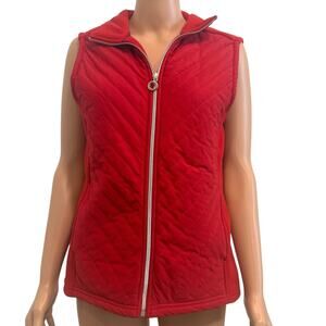 For Cynthia large quilted fleece vest top jacket pockets C 3254